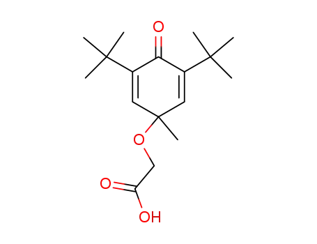 Molecular Structure of 62926-78-7 (Acetic acid,
[[3,5-bis(1,1-dimethylethyl)-1-methyl-4-oxo-2,5-cyclohexadien-1-yl]oxy]-)