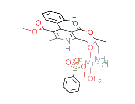 [Mn(2-[(2-aminoethoxy)-methyl]-4-(2-chlorophenyl)-1,4-dihydro-6-methyl-3,5-pyridine dicarboxylic acid 3-ethyl-5-methyl esterbenzene sulfonate)(Cl)2(H2O)]