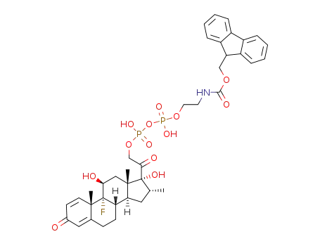(9H-fluoren-9-yl)methyl (2-(((((2-((8S,9R,10S,11S,13S,14S,16R,17R)-9-fluoro-11,17-dihydroxy-10,13,16-trimethyl-3-oxo-6,7,8,9,10,11,12,13,14,15,16,17-dodecahydro-3H-cyclopenta[a]phenanthren-17-yl)-2-oxoethoxy)(hydroxy)phosphoryl)oxy)(hydroxy)phosphoryl)oxy)ethyl)carbamate