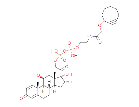 2-(2-(cyclooct-2-yn-1-yloxy)acetamido)ethyl (2-((8S,9R,10S,11S,13S,14S,16R,17R)-9-fluoro-11,17-dihydroxy-10,13,16-trimethyl-3-oxo-6,7,8,9,10,11,12,13,14,15,16,17-dodecahydro-3H-cyclopenta[a]phenanthren-17-yl)-2-oxoethyl) dihydrogen pyrophosphate