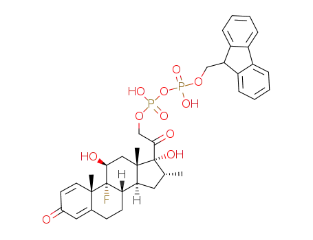 ((9H-fluoren-9-yl)methyl) (2-((8S,9R,10S,11S,13S,14S,16R,17R)-9-fluoro-11,17-dihydroxy-10,13,16-trimethyl-3-oxo-6,7,8,9,10,11,12,13,14,15,16,17-dodecahydro-3H-cyclopenta[a]phenanthren-17-yl)-2-oxoethyl) dihydrogen pyrophosphate