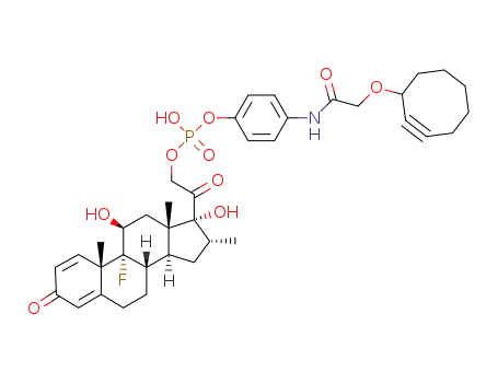 4-(2-(cyclooct-2-yn-1-yloxy)acetamido)phenyl (2-((8S,9R,10S,11S,13S,14S,16R,17R)-9-fluoro-11,17-dihydroxy-10,13,16-trimethyl-3-oxo-6,7,8,9,10,11,12,13,14,15,16,17-dodecahydro-3H-cyclopenta[a]phenanthren-17-yl)-2-oxoethyl) hydrogen phosphate