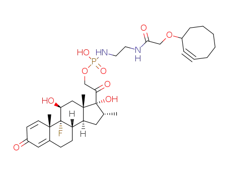 2-((8S,9R,10S,11S,13S,14S,16R,17R)-9-fluoro-11,17-dihydroxy-10,13,16-trimethyl-3-oxo-6,7,8,9,10,11,12,13,14,15,16,17-dodecahydro-3H-cyclopenta[a]phenanthren-17-yl)-2-oxoethyl hydrogen (2-(2-(cyclooct-2-yn-1-yloxy)acetamido)ethyl)phosphoramidate
