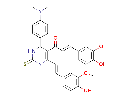 5-(4-hydroxy-3-methoxyphenylethylenecarbonyl)-6-(4-hydroxy-3-methoxyphenylethylene)-4-(4-N,N-dimethylphenyl)-3,4-dihydropyrimidin-2(1H)-thione