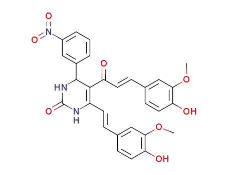5-(4-hydroxy-3-methoxyphenylethylenecarbonyl)-6-(4-hydroxy-3-methoxyphenylethylene)-4-(3-nitrophenyl)-3,4-dihydropyrimidin-2(1H)-one