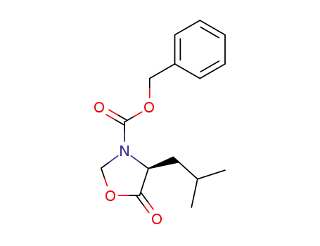 Molecular Structure of 66866-66-8 (3-Oxazolidinecarboxylic acid, 4-(2-methylpropyl)-5-oxo-, phenylmethyl
ester, (4S)-)