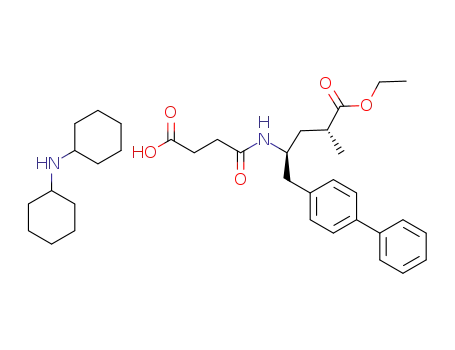(2R,4S)-5-(biphenyl-4-yl)-4-[(3-carboxypropionyl)amino]-2-methylpentanoic acid ethyl ester dicyclohexylamine salt