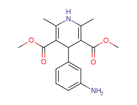 Molecular Structure of 21835-63-2 (3,5-Pyridinedicarboxylic acid,
4-(3-aminophenyl)-1,4-dihydro-2,6-dimethyl-, dimethyl ester)