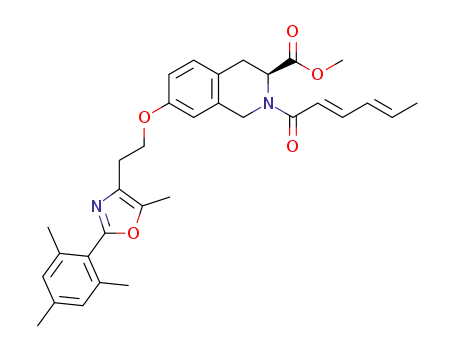 methyl (S)-7-[2-(2,4,6-trimethylphenyl)-5-methyloxazol-4-ylethoxy]-2-[(2E,4E)-hexadienoyl]-1,2,3,4-tetrahydroisoquinoline-3-carboxylate
