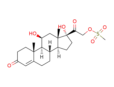 Molecular Structure of 6677-96-9 (11beta,17,21-trihydroxypregn-4-ene-3,20-dione 21-methanesulphonate)