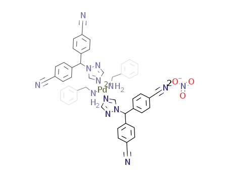 [Pd(PhCH2NH2)2(4,4'-((1H-1,2,4-triazol-1-yl)methylene)dibenzonitrile)2](NO3)2