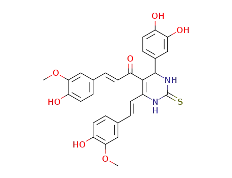 5-(4-hydroxy-3-methoxyphenylethylenecarbonyl)-6-(4-hydroxy-3-methoxyphenylethylene)-4-(3,4-dihydroxyphenyl)-3,4-dihydropyrimidin-2(1H)-thione
