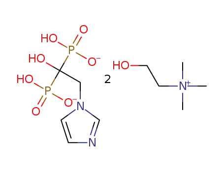 bis(2-hydroxy-N,N,N-trimethylethan-1-aminium) (1-hydroxy-2-(1H-imidazol-1-yl)ethane-1,1-diyl)bis(hydrogen phosphonate)