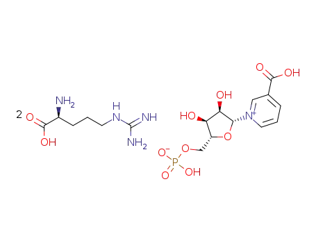 bis((S)-1-carboxy-4-guanidinobutan-1-aminium)-1-((2R,3R,4S,5R)-3,4-dihydroxy-5-((phosphonatooxy)methyl)tetrahydrofuran-2-yl)pyridin-1-ium-3-carboxylate