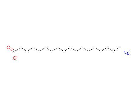 822-16-2,Sodium stearate,Octadecanoicacid, sodium salt (9CI);Stearic acid, sodium salt (8CI);AFCO-Chem B 65;AFCO-Chem NA;Bonderlube 234;Bonderlube 235;Edenor FHTI;FlexichemB;Nonsoul SN 1;Nonsoul SN 15;Prodhygine;Rhenogran NAST 50ACMF-GE1858;SNA 2000;SS 40N;Serfax MT 90;Sodium octadecanoate;Octadecanoic acid,sodium salt (1:1);