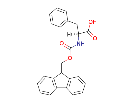 35661-40-6,FMOC-L-Phenylalanine,Fmoc-Phe-OH;(2S)-2-[[[(9H-Fluoren-9-yl)methoxy]carbonyl]amino]-3-phenylpropanoicacid;(S)-2-[9H-Fluoren-9-yl(methoxycarbonyl)amino]-3-phenylpropionic acid;(S)-N-Fmoc-phenylalanine;226: PN: US20070042401 PAGE: 30 claimed protein;N-(9-Fluorenylmethoxycarbonyl)-L-phenylalanine;N-(Fluorenyl-9-methoxycarbonyl)-terminated phenylalanine;N-a-[[(9H-Fluoren-9-yl)methoxy]carbonyl]-L-phenylalanine;NSC 334293;