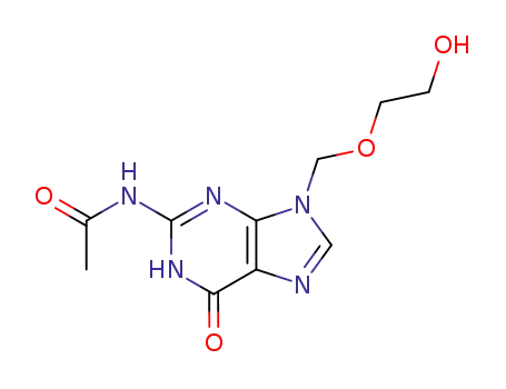 Molecular Structure of 110104-37-5 (N2-ACETYL-9-[(2'-HYDROXYETHOXY)METHYL]GUANINE)
