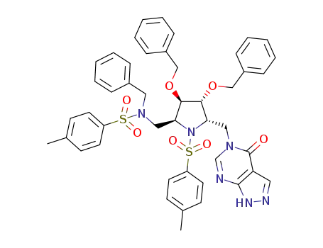 (2S,3R,4R,5S)-2-N-[benzyl-N-(p-toluenesulfonyl)]aminomethyl-3,4-bis(benzyloxy)-5-(N-2-allopurinol)-1-N-(p-toluenesulfonyl)pyrrolidine