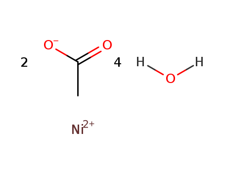 6018-89-9,Nickel(II) acetate tetrahydrate,Diacetatonickeltetrahydrate;Nickel acetate [Ni(OAc)2.4H2O], tetrahydrate;Nickel acetate tetrahydrate;Nickel diacetate tetrahydrate;Nickel(2+) acetate tetrahydrate;Nickel(2+)diacetate tetrahydrate;Nickel(Ⅱ)acetate;
