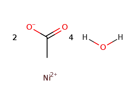 Molecular Structure of 6018-89-9 (Nickel(II) acetate tetrahydrate)