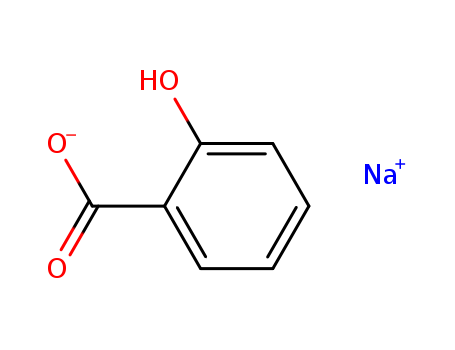 54-21-7,Sodium salicylate,Parbocyl-Rev;CLIN;Kerosal;Sodium 2-hydroxybenzoate;Sodium o-hydroxybenzoate;o-Hydroxybenzoic acid, sodium salt;Salsonin (TN);Enterosalil;Diuretin;Entrosalyl;Salicylic acid Na+;Aroall;Sodium salicylic acid;Salsonin;Nadisal;Magsalyl;Salisod;Benzoic acid, 2-hydroxy-, monosodium salt;Salicylic acid, sodium salt;Kerasalicyl;Alysine;Sodium salicylate (NaO3C7H5);Neo-Salicyl;Salicylic acid, monosodium salt;Benzoic acid,2-hydroxy-,compounds,monosodium salt;Sodium salicylate (JP14/USP);Monosodium salicylate;Glutosalyl;o-Hydroxybenzoic sodium salt;Salicylate, sodium;