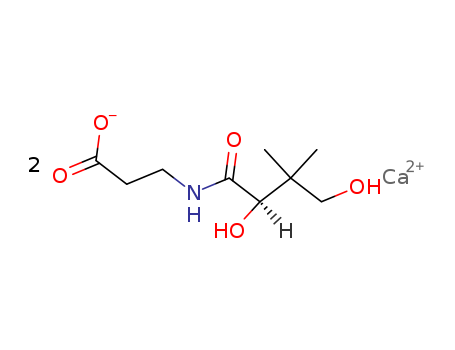 137-08-6,D-(+)-Pantothenic acid calcium salt,b-Alanine,N-(2,4-dihydroxy-3,3-dimethyl-1-oxobutyl)-, calcium salt (2:1), (R)-;(+)-Pantothenic acid calcium salt;Calcium D-(+)-N-(a,g-dihydroxy-b,b-dimethylbutyryl)-b-alaninate;Calcium D-(+)-pantothenate;Calcium D-pantothenate;b-Alanine,N-[(2R)-2,4-dihydroxy-3,3-dimethyl-1-oxobutyl]-, calcium salt (2:1);Calpan;Calpanate;Dextro calcium pantothenate;N-(2,4-Dihydroxy-3,3-dimethylbutyryl)-b-alanine calcium;NSC 36292;Pancal;Panthoject;Pantholin;Pantothenate calcium;Pantothenicacid calcium salt;Pantothenic acid hemicalcium salt;Vitamin B5 calcium salt;D-Calcium Pantothenate;Calcium,bis(pantothenato)- (7CI);Pantothenic acid, calcium salt (2:1), D- (8CI);