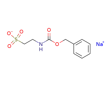 Molecular Structure of 136027-16-2 (Ethanesulfonic acid, 2-[[(phenylmethoxy)carbonyl]amino]-, monosodium
salt)