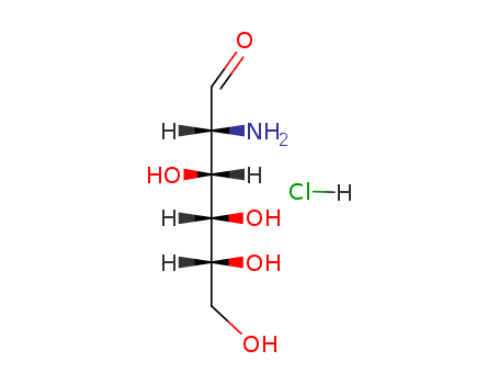 66-84-2,D-Glucosamine hydrochloride,D-Glucose, 2-amino-2-deoxy-, hydrochloride;Chitosamine hydrochloride;2-Amino-2-deoxy-beta-D-glucopyranose hydrochloride;2-Amino-D-glucose;2-Deoxy-2-amino-D-glucose hydrochloride;D-Glucosamine monohydrochloride;D-Glucose, 2-amino-2-deoxy-, hydrochloride (1:1);2-Amino-2-deoxy-D-glucose hydrochloride;