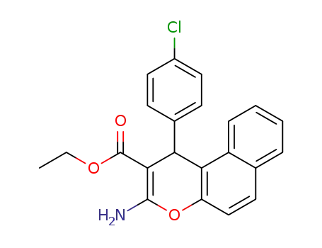 Molecular Structure of 130944-14-8 (1H-Naphtho[2,1-b]pyran-2-carboxylic acid,
3-amino-1-(4-chlorophenyl)-, ethyl ester)