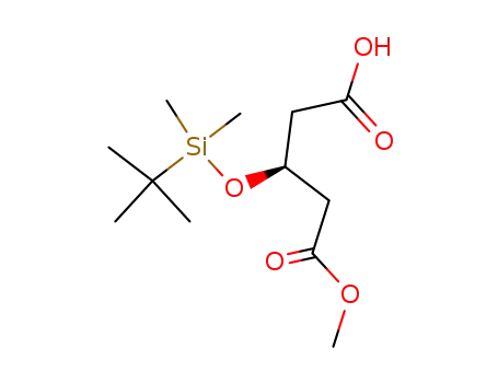 Molecular Structure of 109721-08-6 ((S)-3-[[(1,1-Dimethyl)dimethylsily]oxy]pentanedioic acid monomethyl ester)