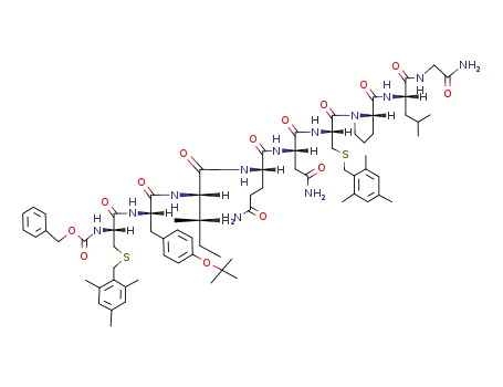 benzyloxycarbonyl-S-(2,4,6-trimethylbenzyl)-L-cysteinyl-O-tert-butyl-L-tyrosyl-L-isoleucyl-L-glutaminyl-L-asparaginyl-S-(2,4,6-trimethylbenzyl)-L-cysteinyl-L-prolyl-L-leucyl-glycine amide