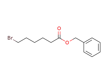 Molecular Structure of 78277-26-6 (Hexanoic acid, 6-bromo-, phenylmethyl ester)