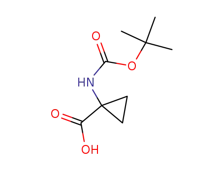 Molecular Structure of 88950-64-5 (1-(Boc-amino)cyclopropanecarboxylic acid)
