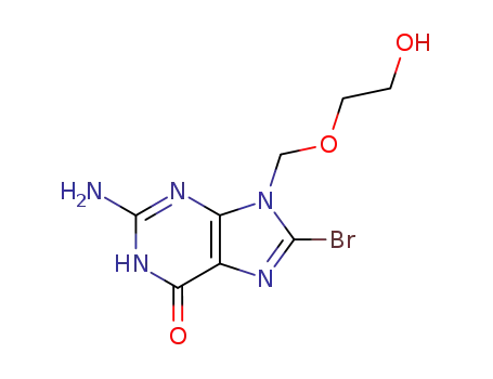 Molecular Structure of 81475-44-7 (2-amino-8-bromo-9-[(2-hydroxyethoxy)methyl]-3,9-dihydro-6H-purin-6-one)