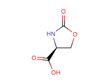 Molecular Structure of 19525-95-2 (4-Oxazolidinecarboxylic acid, 2-oxo-, (S)-)