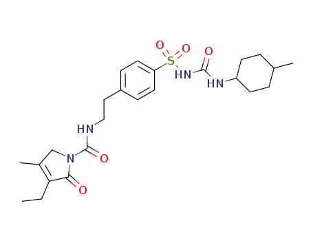 Glimepiride; 4-ethyl-3-methyl-N-[2-[4-[(4-methylcyclohexyl)carbamoylsulfamoyl]phenyl]ethyl]-5-oxo-2H-pyrrole-1-carboxamide(93479-97-1)