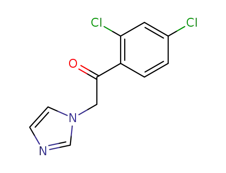 Molecular Structure of 46503-52-0 (1-(2,4-DICHLOROPHENYL)-2-(1H-IMIDAZOLE-1-YL) ETHANONE)