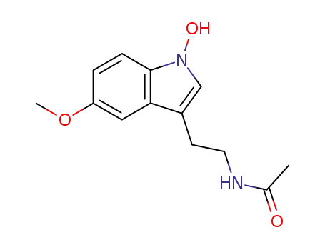 Molecular Structure of 180910-62-7 (Acetamide, N-[2-(1-hydroxy-5-methoxy-1H-indol-3-yl)ethyl]-)