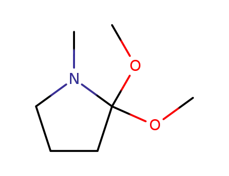 Molecular Structure of 39650-82-3 (Pyrrolidine, 2,2-dimethoxy-1-methyl-)