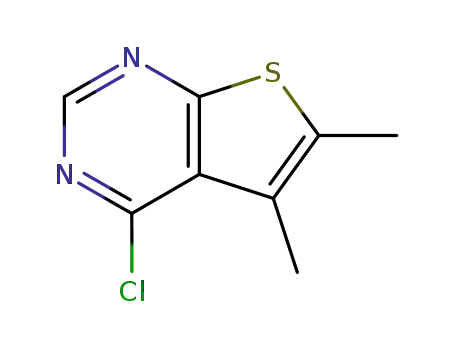 Molecular Structure of 108831-68-1 (4-CHLORO-5,6-DIMETHYLTHIENO[2,3-D]PYRIMIDINE)