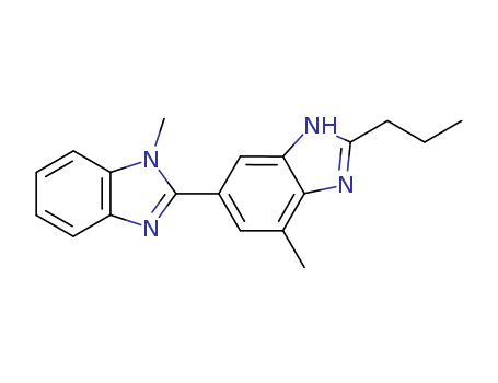 152628-02-9,2-n-Propyl-4-methyl-6-(1-methylbenzimidazole-2-yl)benzimidazole,1,7'-Dimethyl-2'-propyl-2,5'-bibenzimidazole;4-Methyl-6-(1-methylbenzimidazol-2-yl)-2-propylbenzimidazole;1H-Benzimidazole-2-n-propyl-4-methyl-6-(1'-methylbenzimidazole-2'-yl);