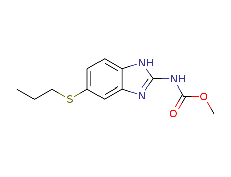 54965-21-8,Albendazole,Albendazole Bolus/tablet;O-Methyl N-(5-(propylthio)-2-benzimidazolyl)carbamate;Albendazole (CP/USP);Albenza (TN);Eskazole;Vermitan;(5-(Propylthio)-1H-benzimidazol-2-yl)carbamic acid methyl ester;Carbamic acid,[5-(propylthio)-1Hbenzimidazol- 2-yl]-,methyl ester;Methyl 5-(propylthio)-2-benzimidazolecarbamate;SKF-62979;Albendazole [USAN:BAN:INN:JAN];Albendazol [INN-Spanish];Bilutac;Carbamic acid, [5- (propylthio)-1H-benzimidazol-2-yl]-, methyl ester;Albenza;methyl N-(5-propylsulfanyl-3H-benzoimidazol-2-yl)carbamate;Zental;Albendazole (JAN/USP);((Propylthio)-5 1H-benzimidazolyl-2) carbamate de methyle [French];Proftril;[5-(Propythio)-1H-benzimidazol-2-yl]carbamic acid methyl ester;SKF 62979;Prestwick_675;SKandF 62979;Zentel;Albendazole cp2005;