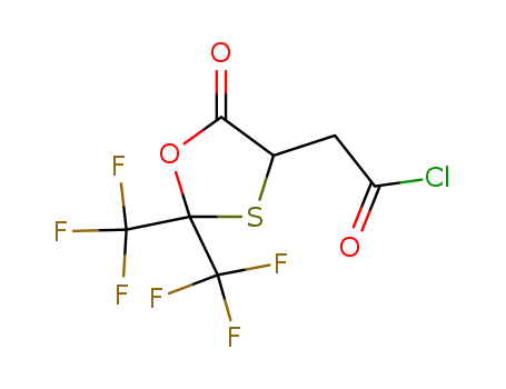 Molecular Structure of 170996-99-3 (1,3-Oxathiolane-4-acetyl chloride, 5-oxo-2,2-bis(trifluoromethyl)-)
