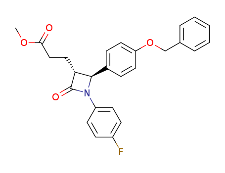204589-80-0,Methyl (3R,4S)-1-(4-fluorophenyl)-2-oxo-4-[4-(phenylmethoxy)phenyl]-3-azetidinepropanoate,3-Azetidinepropanoicacid, 1-(4-fluorophenyl)-2-oxo-4-[4-(phenylmethoxy)phenyl]-, methyl ester,(3R-trans)-;