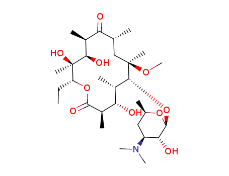 Erythromycin, 3-O-de(2,6-dideoxy-3-C-methyl-3-O-methyl-a-L-ribo-hexopyranosyl)-6- O-methyl-(118058-74-5)