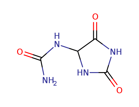 97-59-6,Allantoin,(2,5-dioxoimidazolidin-4-yl)urea;Glyoxylic(acid) diureide;urea, N-(2,5-dioxo-4-imidazolidinyl)-;Cutemol emollient;[(4S)-2,5-dioxoimidazolidin-4-yl]urea;5-Ureido-2,4-imidazolidindion;[(4R)-2,5-dioxoimidazolidin-4-yl]urea;Urea, (2,5-dioxo-4-imidazolidinyl)-;Urea, (2,5-dioxo-4-imidazolidinyl)- (9CI);Glyoxyldiureide;Urea, (2, 5-dioxo-4-imidazolidinyl)-;Glyoxylic diureide;(2,5-Dioxo-4-imidazolidinyl)urea;5-Ureidohydantoin;Allantoin (5-Ureidohydantoin);Urea,(2,5-dioxo-4-imidazolidinyl)-;