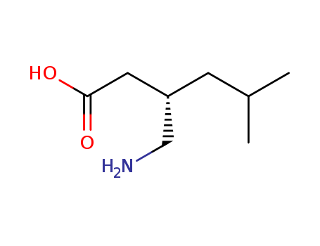 148553-50-8,Pregabalin,Hexanoic acid, 3-(aminomethyl)-5-methyl-, (S)-;3-isobutyl GABA;(R-)-3-isobutyl GABA;CI 1008;PD 144723;CI-1008;Hexanoic acid, 3-(aminomethyl)-5-methyl-, (3S)-;Lyrica;Pregablin;(3S)-3-(aminomethyl)-5-methylhexanoic acid;(S)-(+)-3-Aminomethyl-5-methylhexanoic acid;