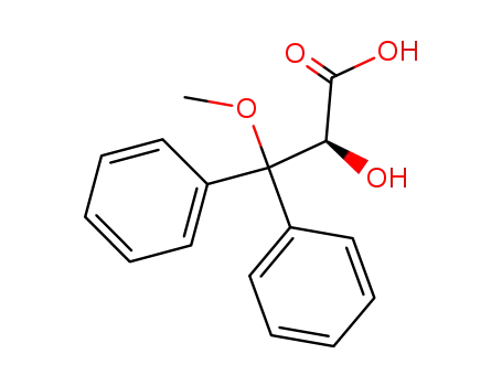 Molecular Structure of 178306-52-0 (Benzenepropanoic  acid,a-hydroxy-b-methoxy-b-phenyl-,(aS)-)