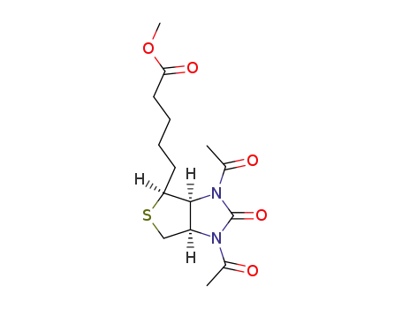 5-((3aS)-1,3-diacetyl-2-oxo-(3ar,6ac)-hexahydro-thieno[3,4-d]imidazol-4t-yl)-pentanoic acid methyl ester