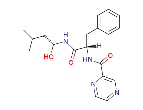 Molecular Structure of 289472-78-2 (N-((S)-1-(((R)-1-Hydroxy-3-Methylbutyl)aMino)-1-oxo-3-phenylpropan-2-yl)pyrazine-2-carboxaMide)